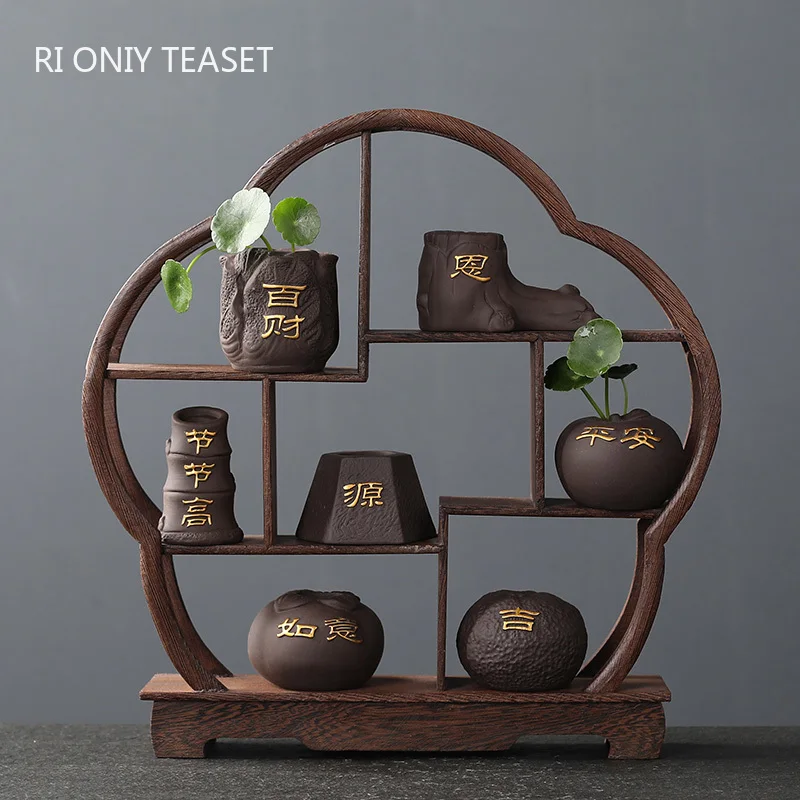 Bonsai Garden Mini - Creative ดินสีม่วงสีม่วงสัตว์เลี้ยงปลายนิ้ว Mini ดอกไม้หม้อ Hydroponic พืชสวน