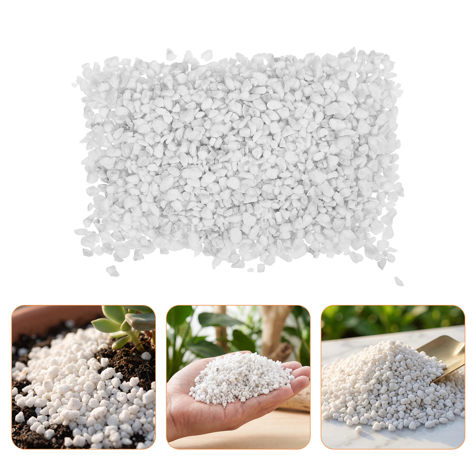 Horticulture Soil Perlite - 5 ควอร์ต หินเพอร์ไลต์สีขาวสำหรับปลูกพืชในร่ม กล้วยไม้ ไม้อวบน้ำ หินระบายน้ำ