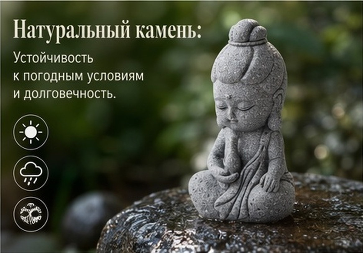 Bonsai Garden Zen - รูปปั้นพระโพธิสัตว์กวนอิมหินขนาดเล็กสุดประณีต สำหรับตกแต่งทางเข้าสวน ตกแต่งภายใน สร้างบรรยากาศสงบแบบเซน ประติมากรรมขนาดเล็ก บอนไซ