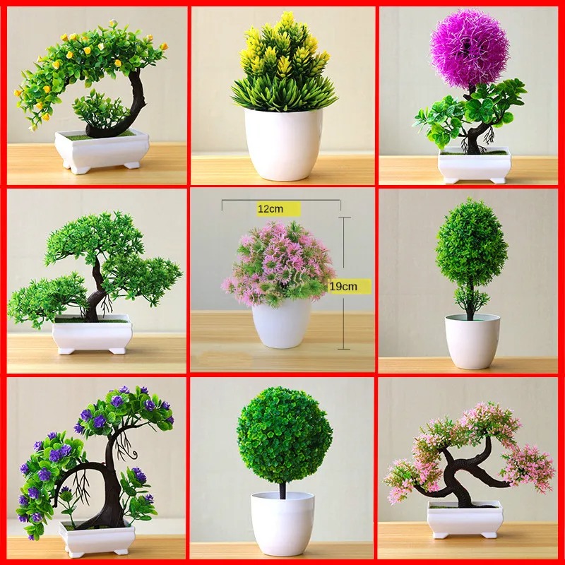 Bonsai Garden Zen - ต้นไม้ประดิษฐ์ขนาดเล็กในกระถาง ต้นบอนไซปลอม ต้นไม้จำลองสำหรับตกแต่งโต๊ะ ของตกแต่งบ้าน สำนักงาน โรงแรม