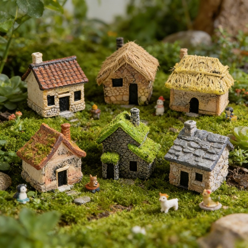 ชุดบ้านเรซินขนาดเล็ก 5 ชิ้น ทำ - Bonsai Garden Miniature บทวิจารณ์และราคา