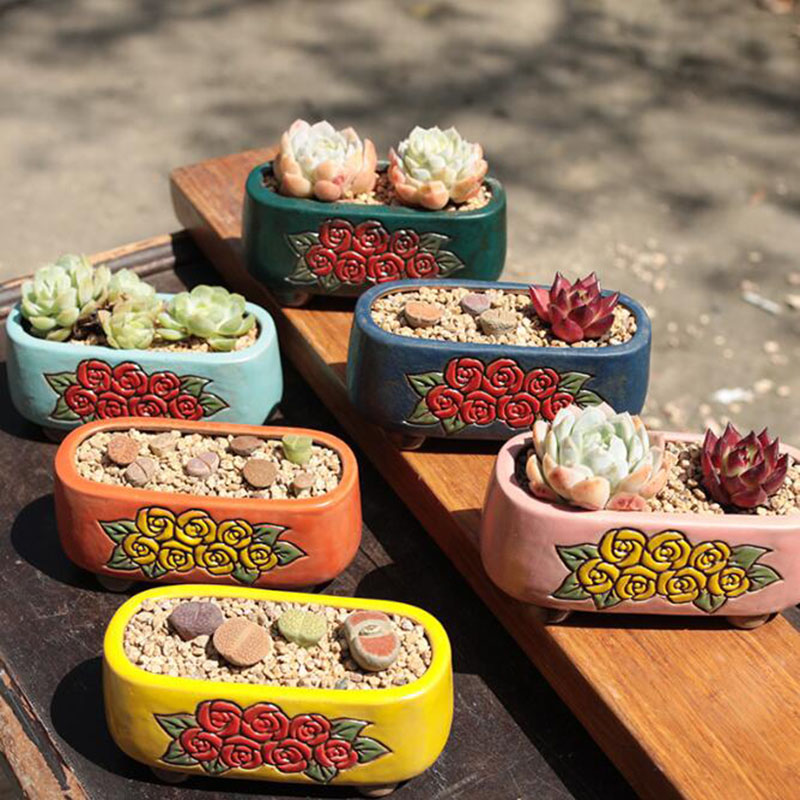 เซรามิคสี่เหลี่ยมผืนผ้าดอกไม้ร - Bonsai Garden Europe บทวิจารณ์และราคา