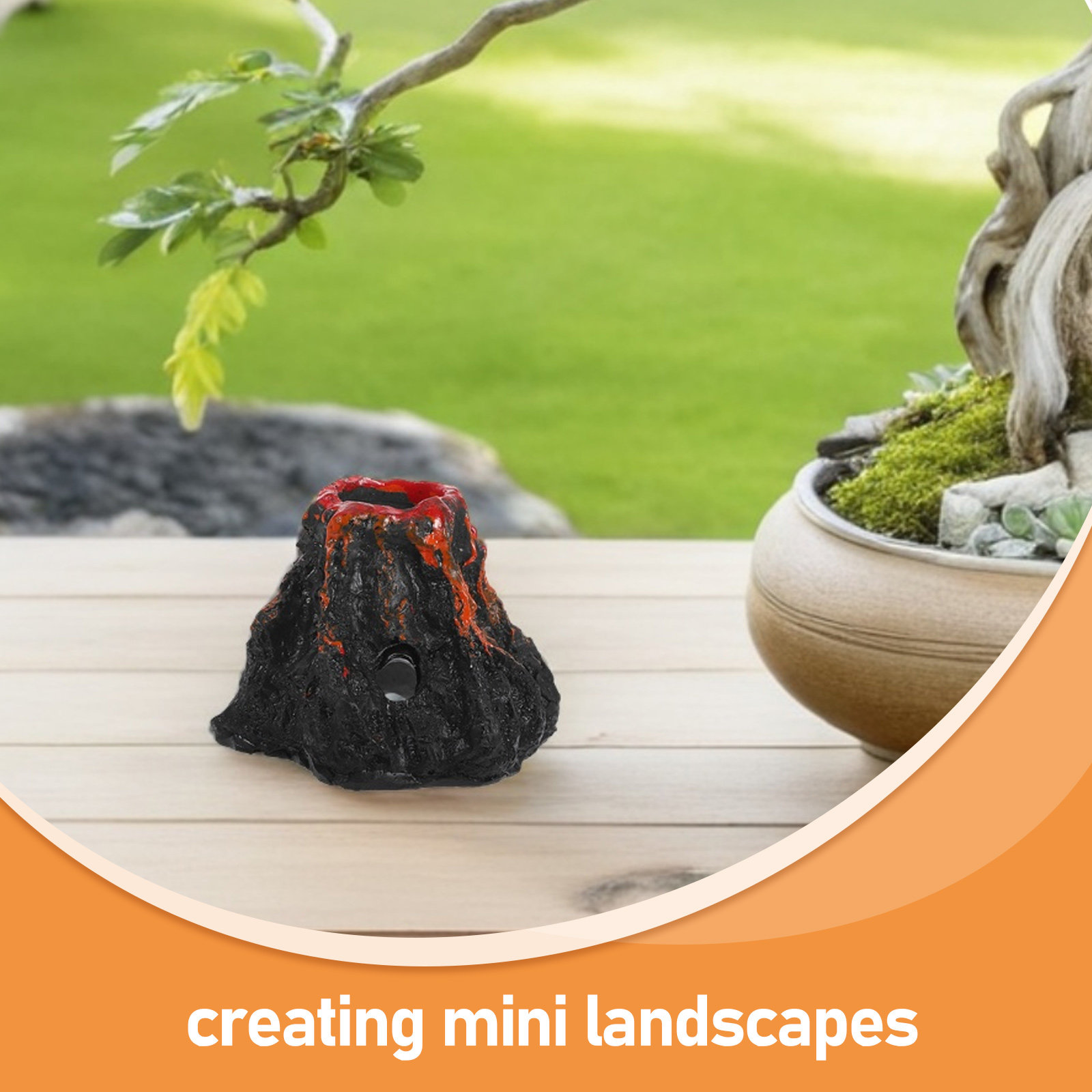 โมเดลภูเขาไฟเรซิ่นขนาดเล็ก 2 ช - Bonsai Garden Mini บทวิจารณ์และราคา