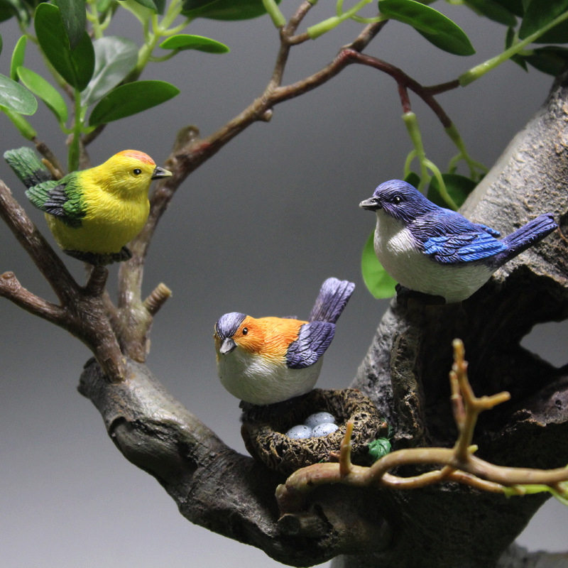 โมเดลรูปนกขนาดเล็ก 4 ชิ้น งานฝ - Bonsai Garden Europe บทวิจารณ์และราคา