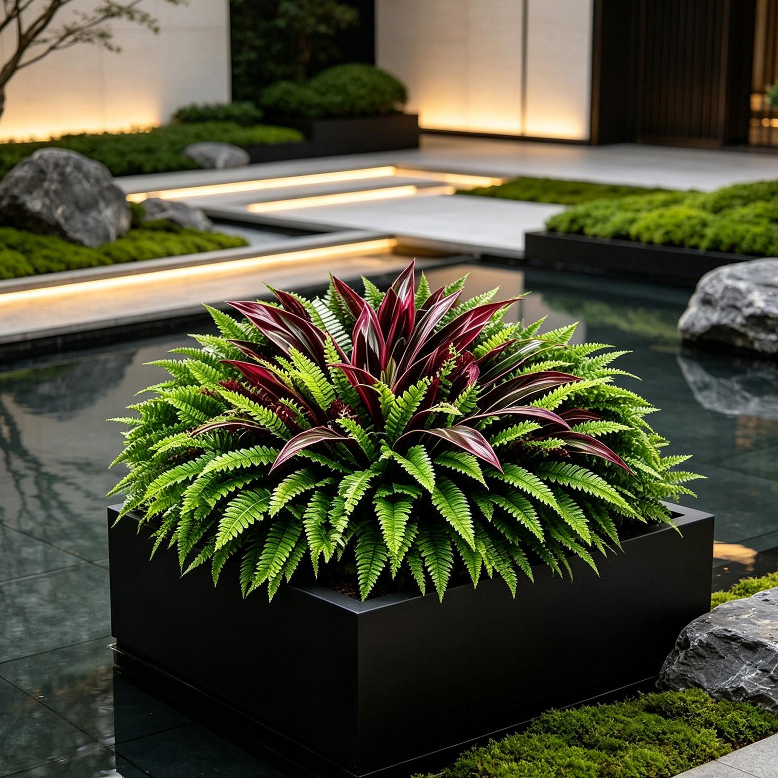 เฟิร์นปลอมและต้นไม้ประดิษฐ์ลาย - Bonsai Garden And Cafe บทวิจารณ์และราคา